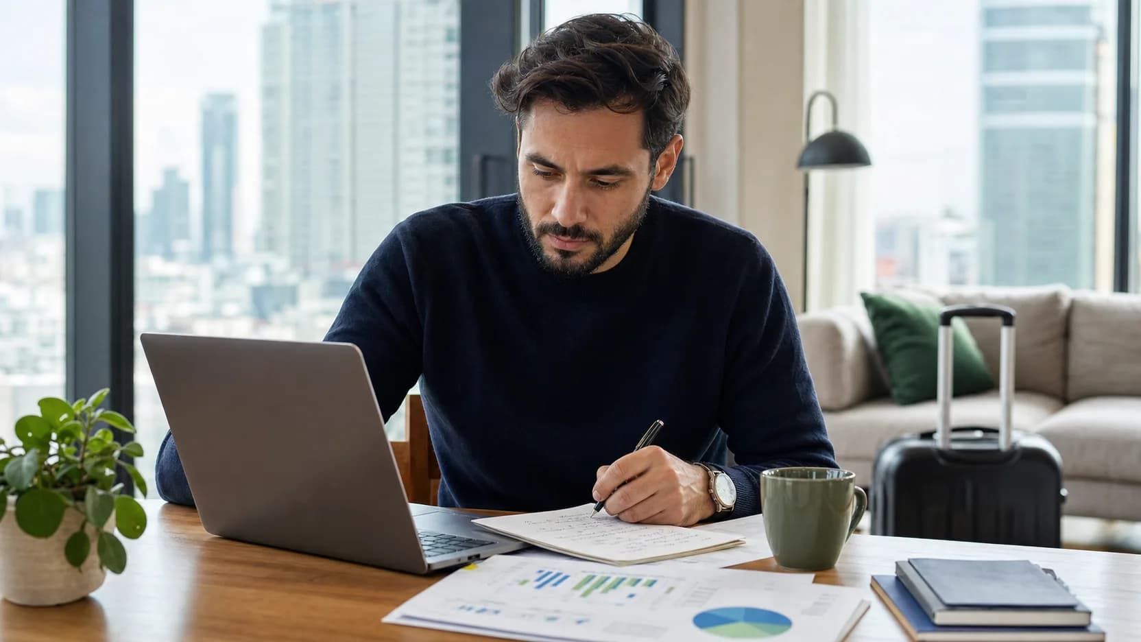 Professional comparing the financial impact of working in different countries.